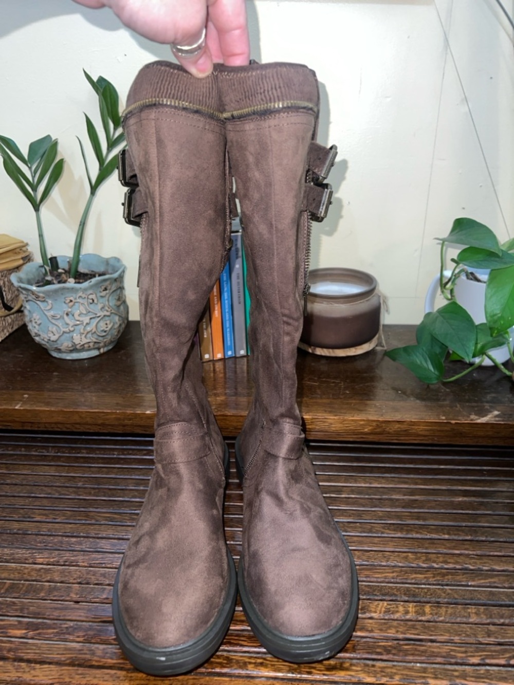 White‎ Mountain Brown Over-the-Knee Suede-Look Boots